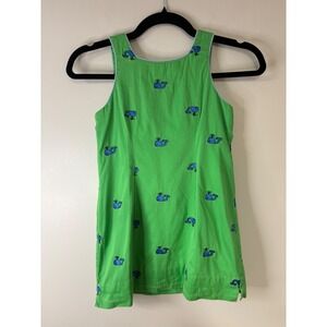 Lilly Pulitzer Little Girls Green Whale Embroidered Cotton Dress Size 8